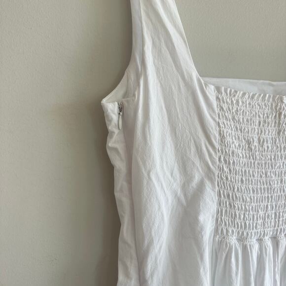 Joie Square Neck Smocked Back Sleeveless Midi Dress White 2 - Picture 8 of 8
